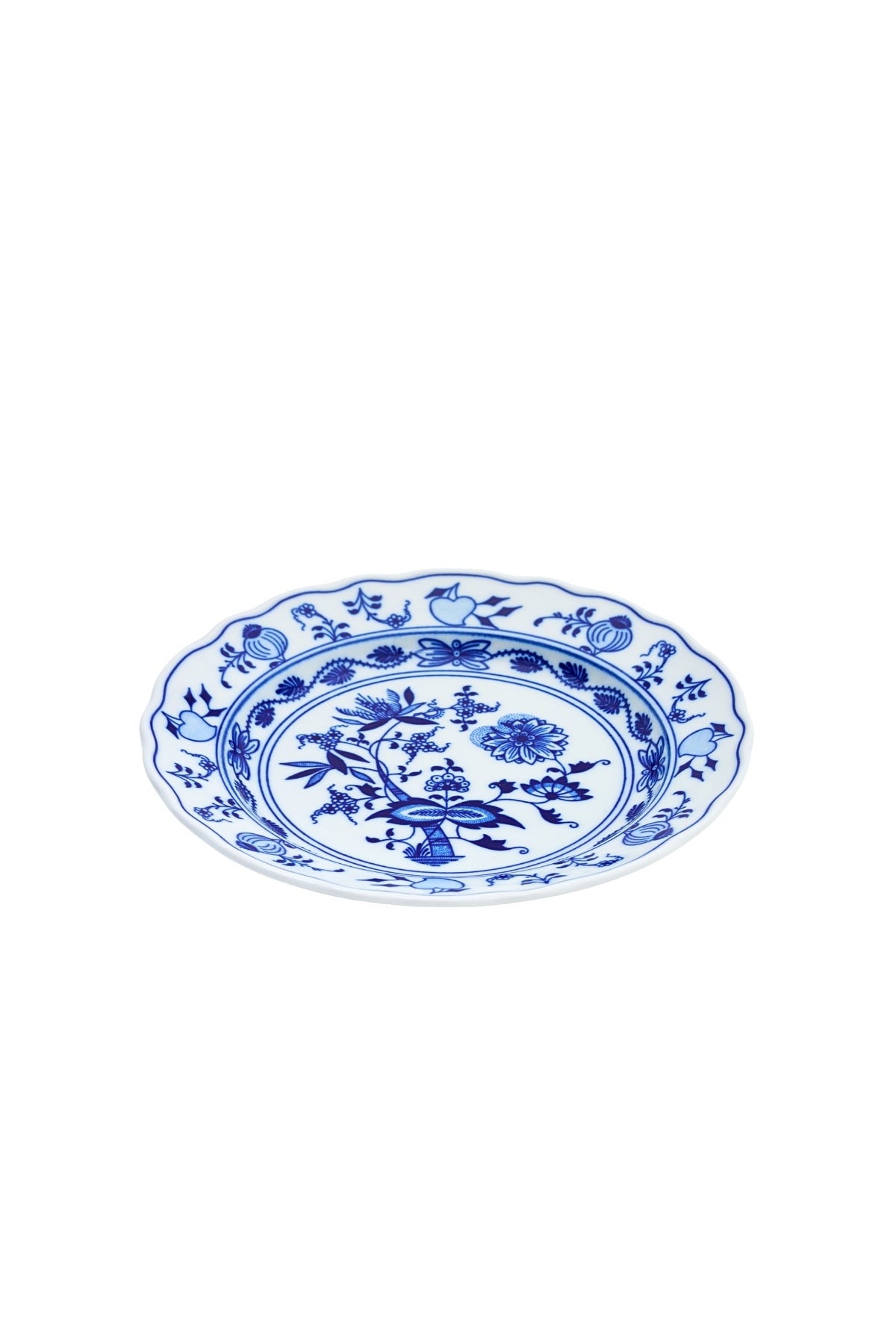 CESKY PORCELAN DUBİ 1860 Cibulak Geniş Kenarlı Düz Servis Tabağı Mavi