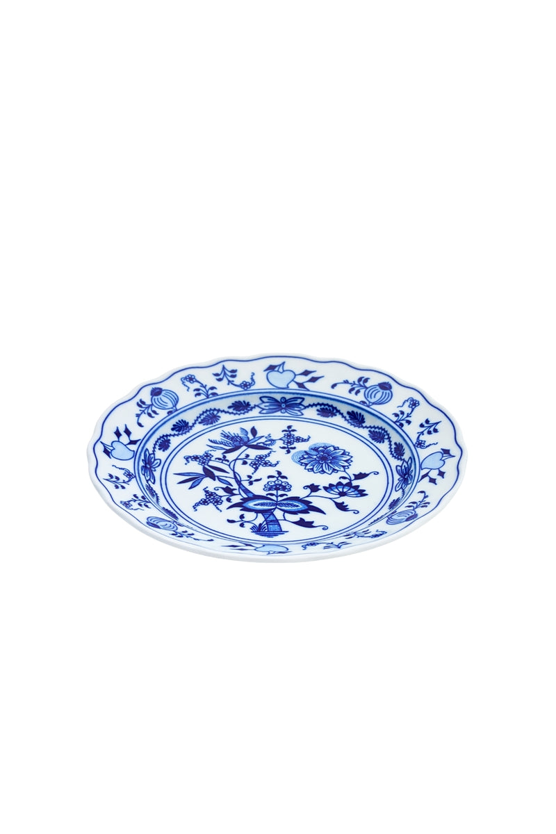 CESKY PORCELAN DUBİ 1860 Cibulak Geniş Kenarlı Düz Servis Tabağı Mavi