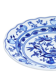 CESKY PORCELAN DUBİ 1860 Cibulak Geniş Kenarlı Düz Servis Tabağı Mavi