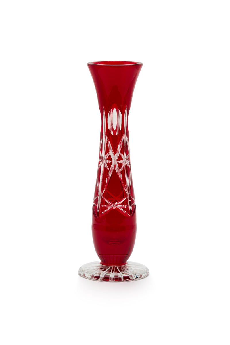 ELSA CRYSTAL Bohemia Lunaria büyük Vazo Kırmızı