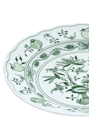 CESKY PORCELAN DUBİ 1860 Cibulak Geniş Kenarlı Düz Servis Tabağı Yeşil