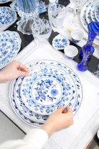 CESKY PORCELAN DUBİ 1860 Cibulak Geniş Kenarlı Düz Pasta Tabağı Mavi