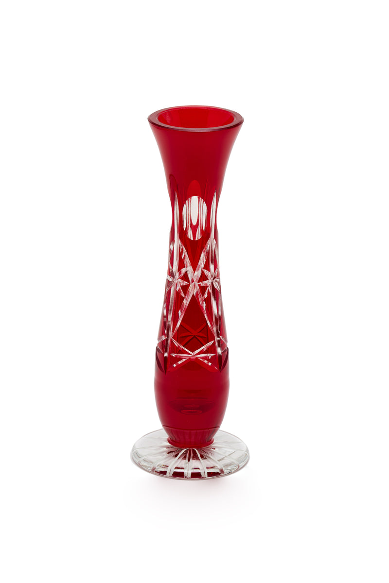 ELSA CRYSTAL Bohemia Lunaria büyük Vazo Kırmızı