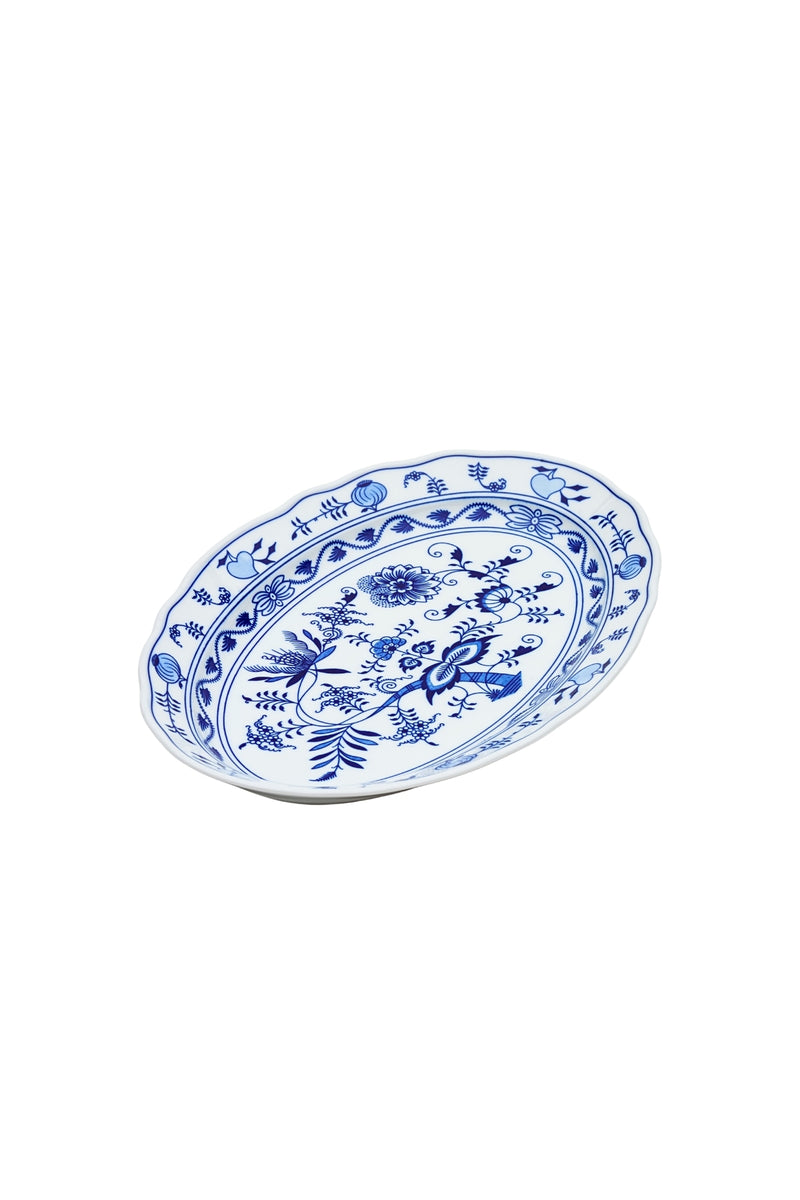 CESKY PORCELAN DUBİ 1860 Cibulak Oval Sunum Tabağı Mavi
