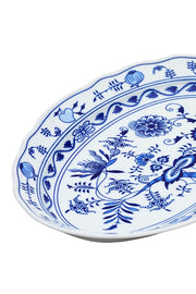 CESKY PORCELAN DUBİ 1860 Cibulak Oval Sunum Tabağı Mavi