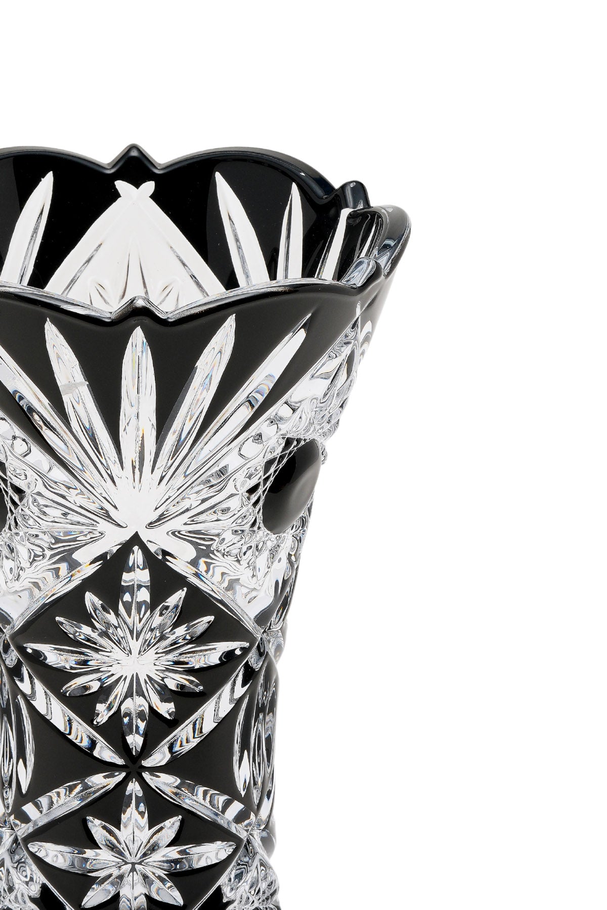 ELSA CRYSTAL Bohemia Maravelle Açık Ağız Büyük Vazo Siyah