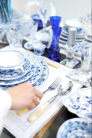CESKY PORCELAN DUBİ 1860 Cibulak Geniş Kenarlı Düz Servis Tabağı Mavi