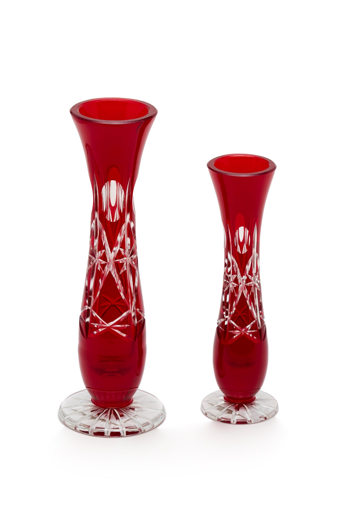 ELSA CRYSTAL Bohemia Lunaria büyük Vazo Kırmızı
