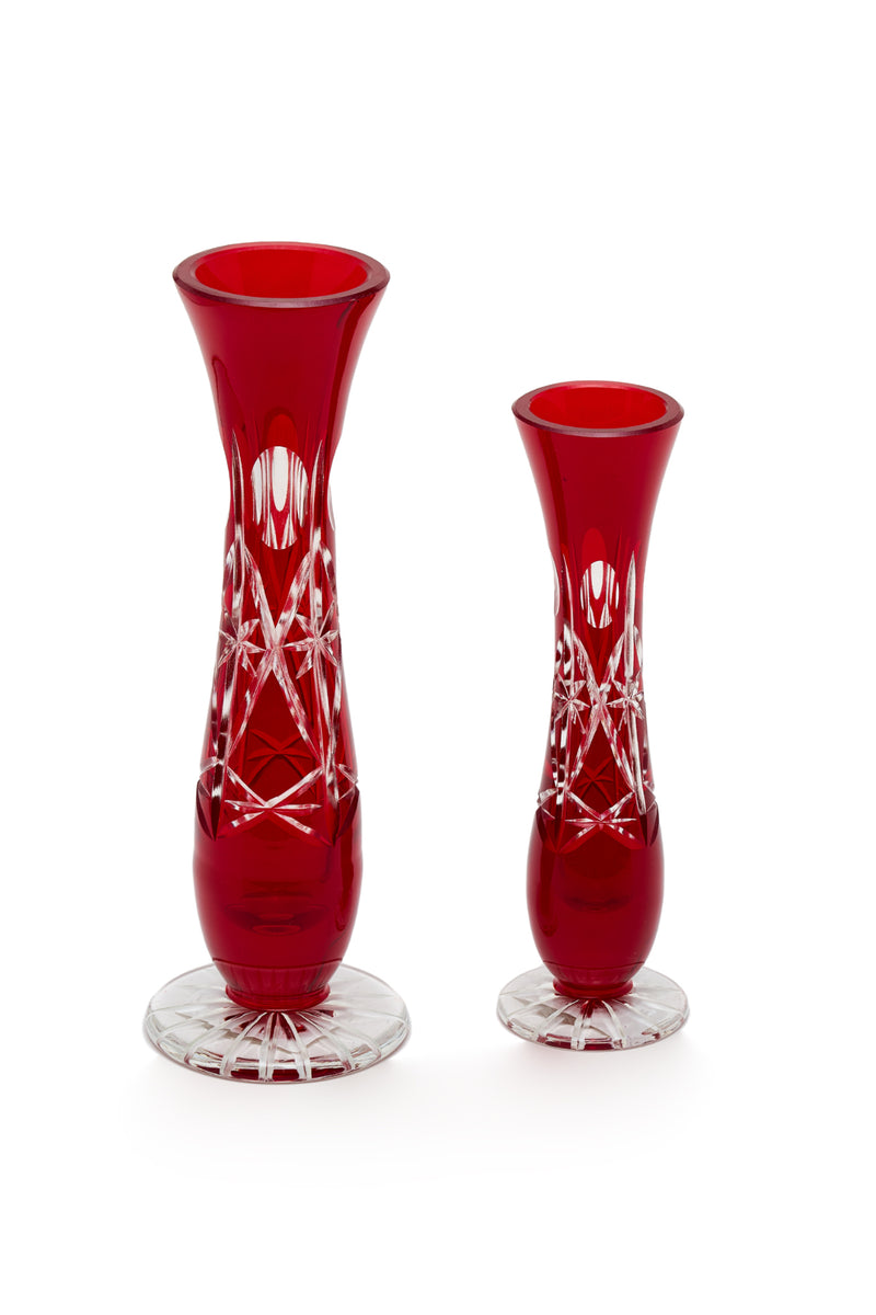 ELSA CRYSTAL Bohemia Lunaria Küçük Vazo Kırmızı