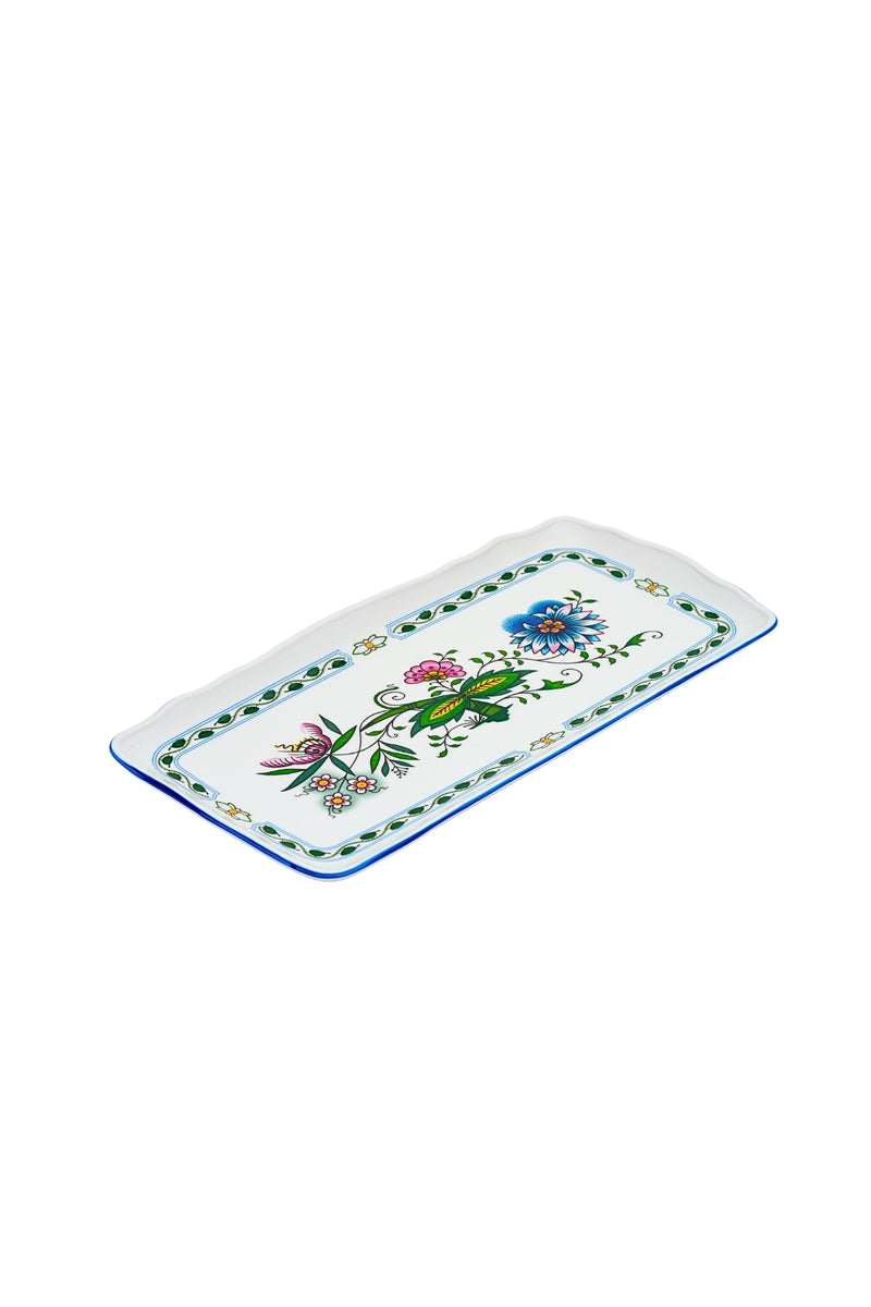 CESKY PORCELAN DUBİ 1860 Cibulak Kayık Tabak Renkli