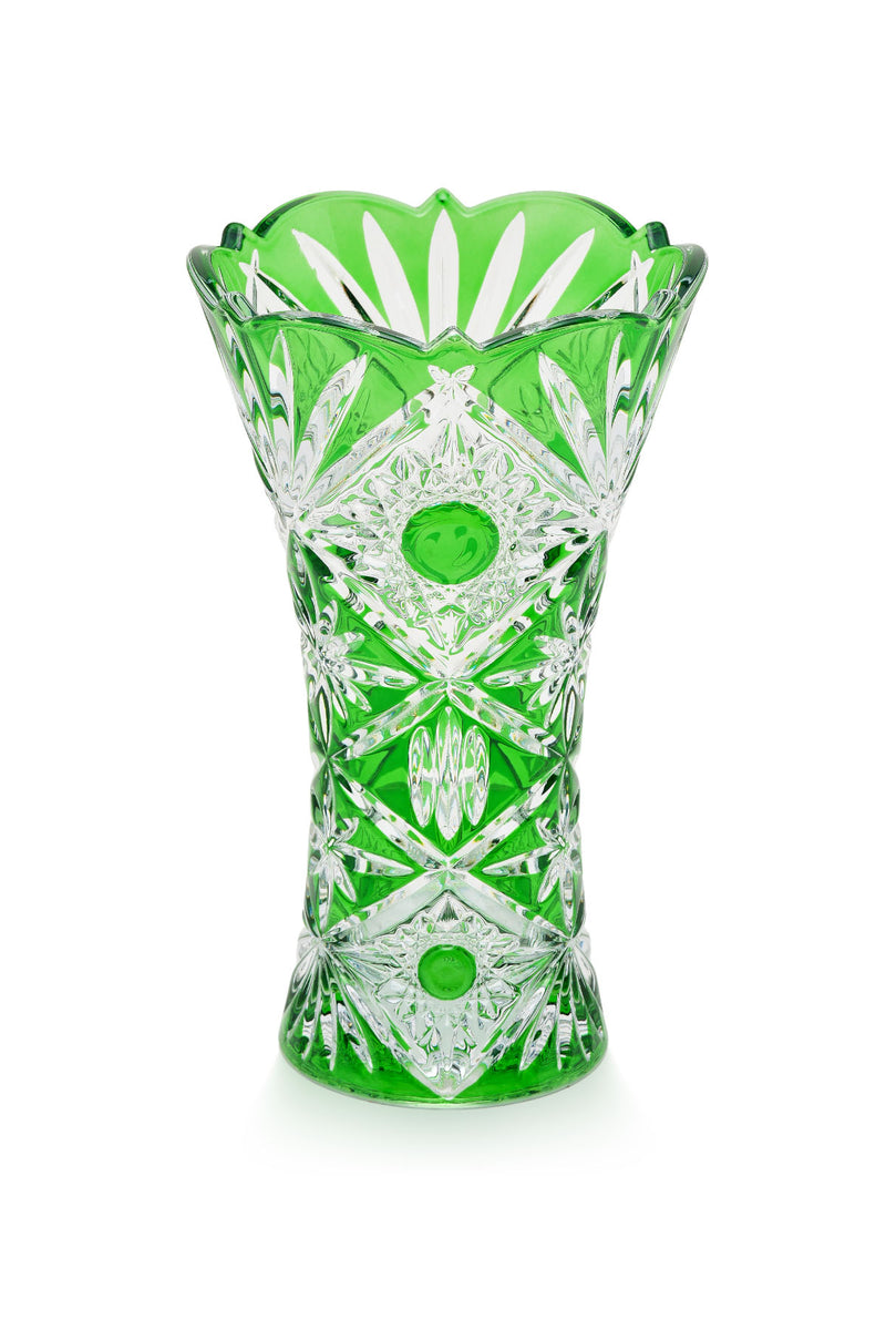 ELSA CRYSTAL Bohemia Maravelle Açık Ağız Büyük Vazo Yeşil
