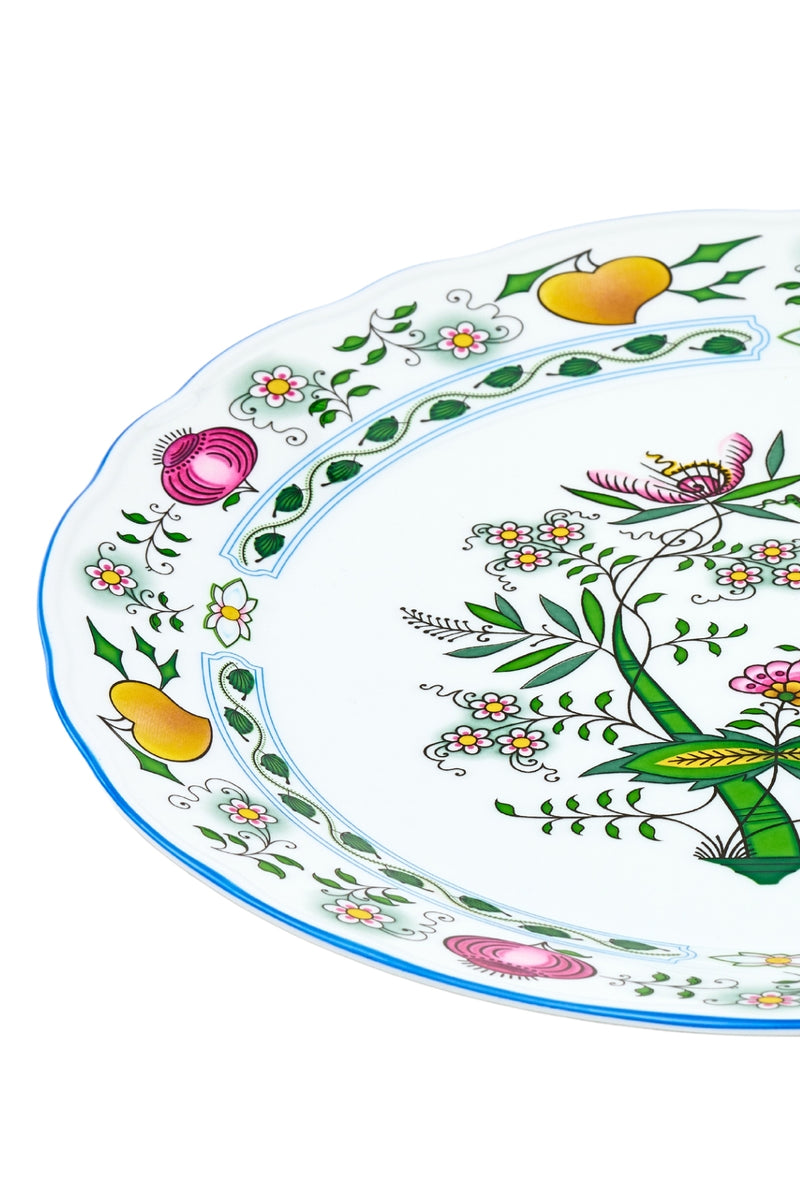 CESKY PORCELAN DUBİ 1860 Cibulak Büyük Servis Tabağı Renkli
