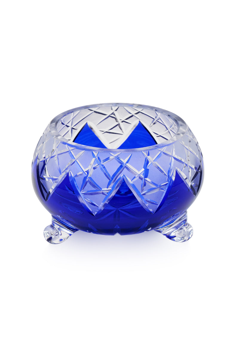 ELSA CRYSTAL Bohemia Lunaria Ayaklı Kase Mavi