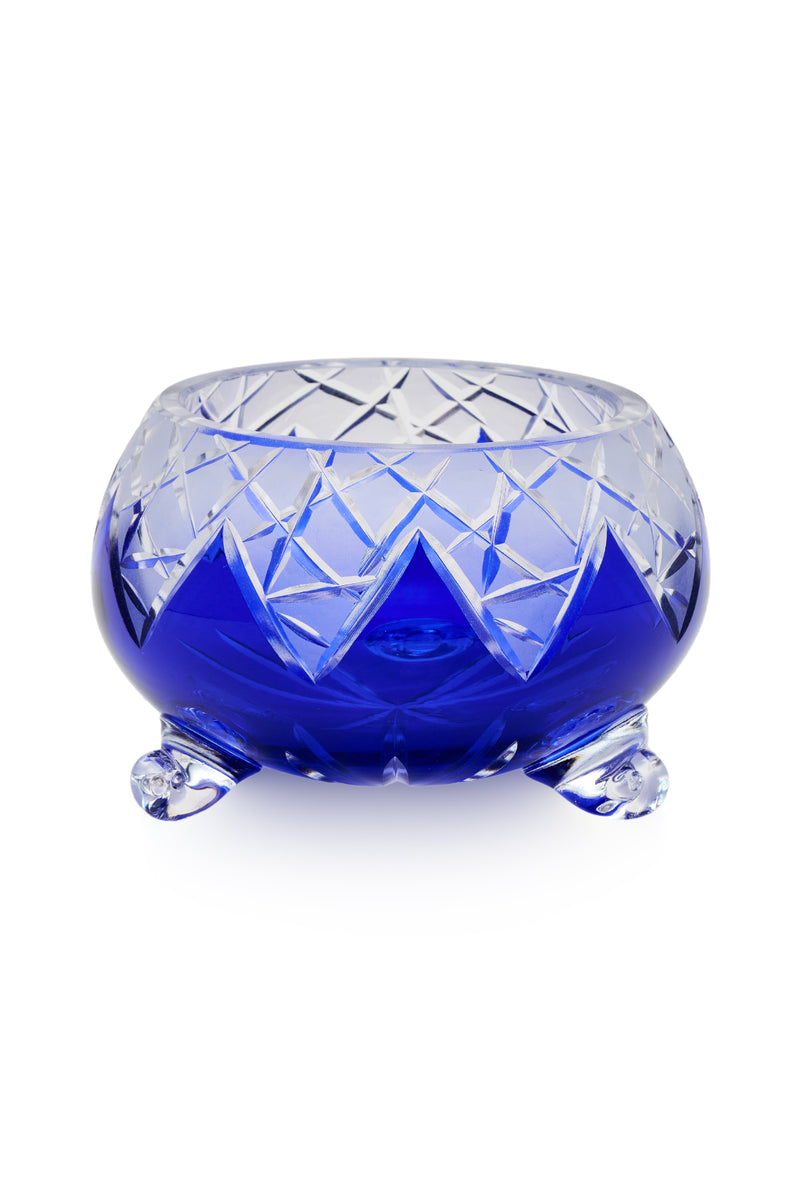 ELSA CRYSTAL Bohemia Lunaria Ayaklı Kase Mavi