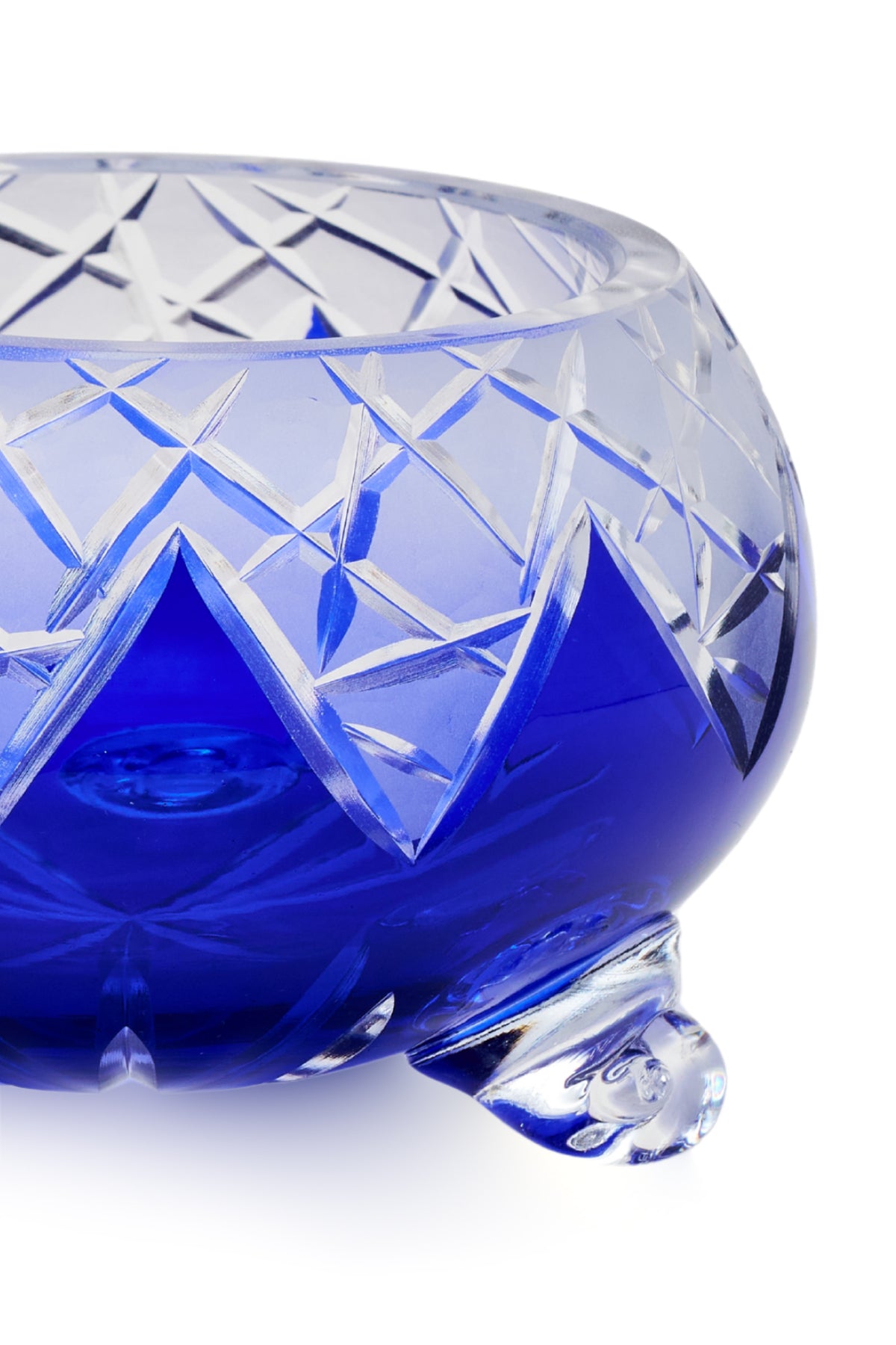 ELSA CRYSTAL Bohemia Lunaria Ayaklı Kase Mavi