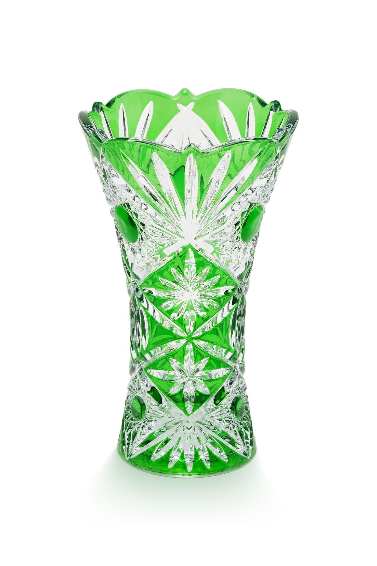 ELSA CRYSTAL Bohemia Maravelle Açık Ağız Büyük Vazo Yeşil