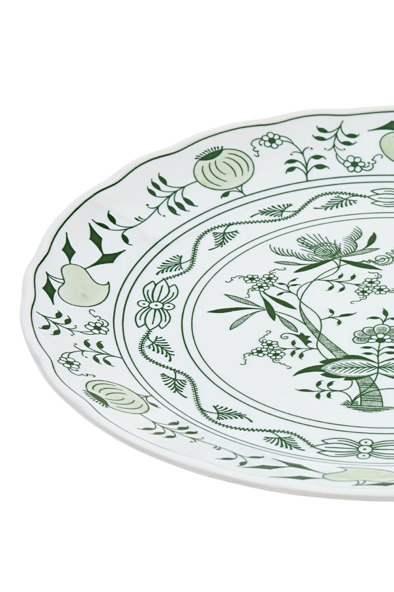 CESKY PORCELAN DUBİ 1860 Cibulak Büyük Servis Tabağı Yeşil