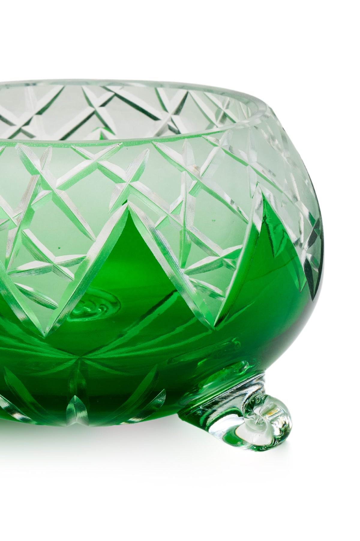 ELSA CRYSTAL Bohemia Lunaria Ayaklı Kase Yeşil