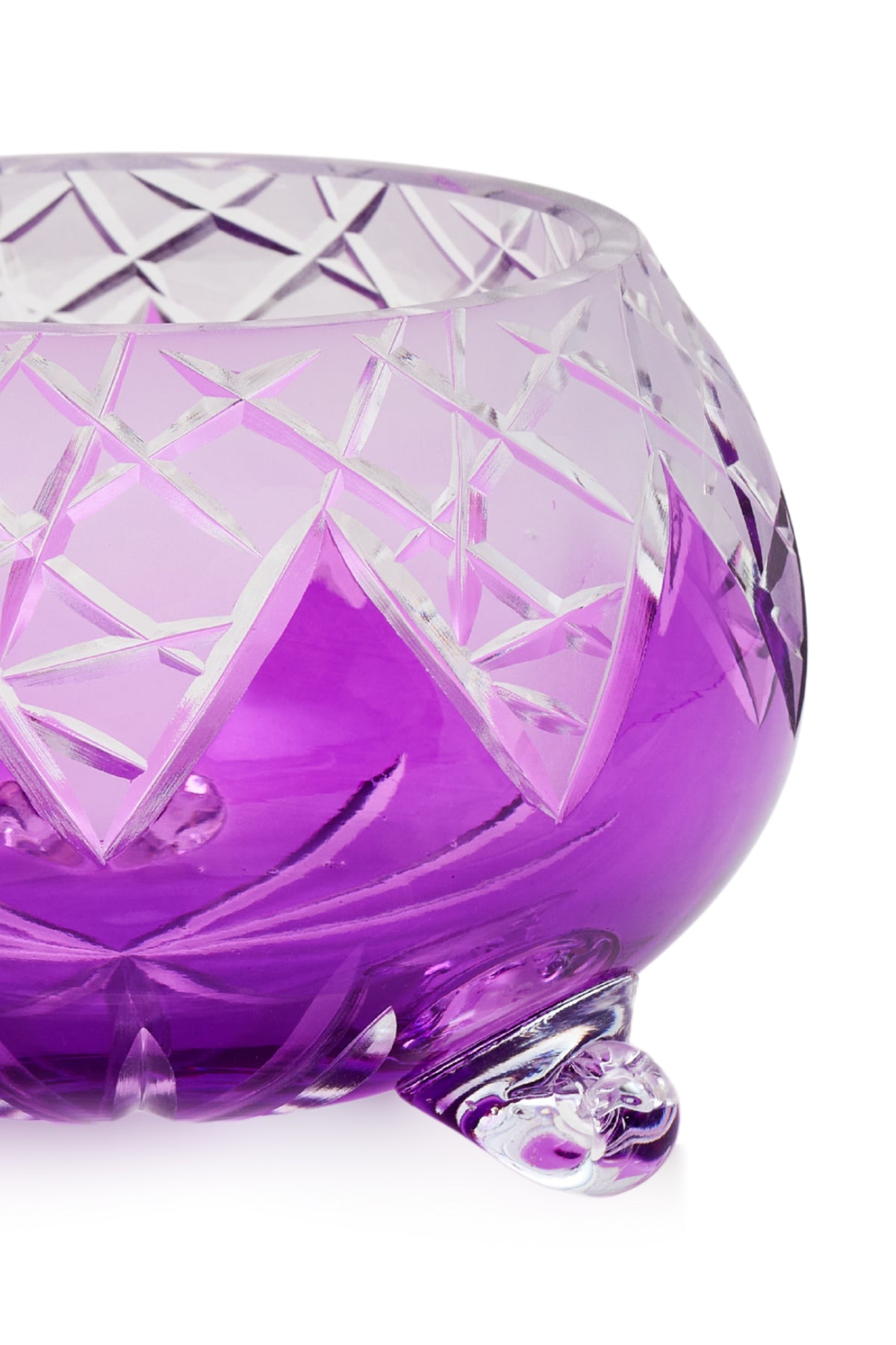 ELSA CRYSTAL Bohemia Lunaria Ayaklı Kase Eflatun