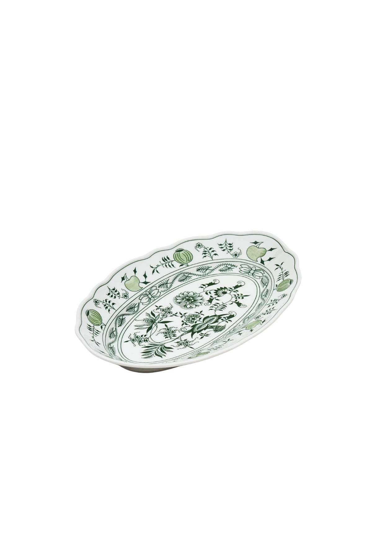 CESKY PORCELAN DUBİ 1860 Cibulak Oval Sunum Tabağı Yeşil