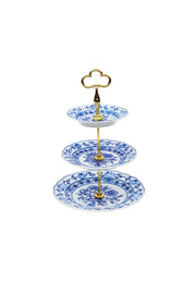 CESKY PORCELAN DUBİ 1860 Cibulak 3 Katlı Sunum Tabağı Mavi