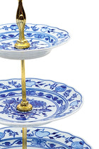 CESKY PORCELAN DUBİ 1860 Cibulak 3 Katlı Sunum Tabağı Mavi