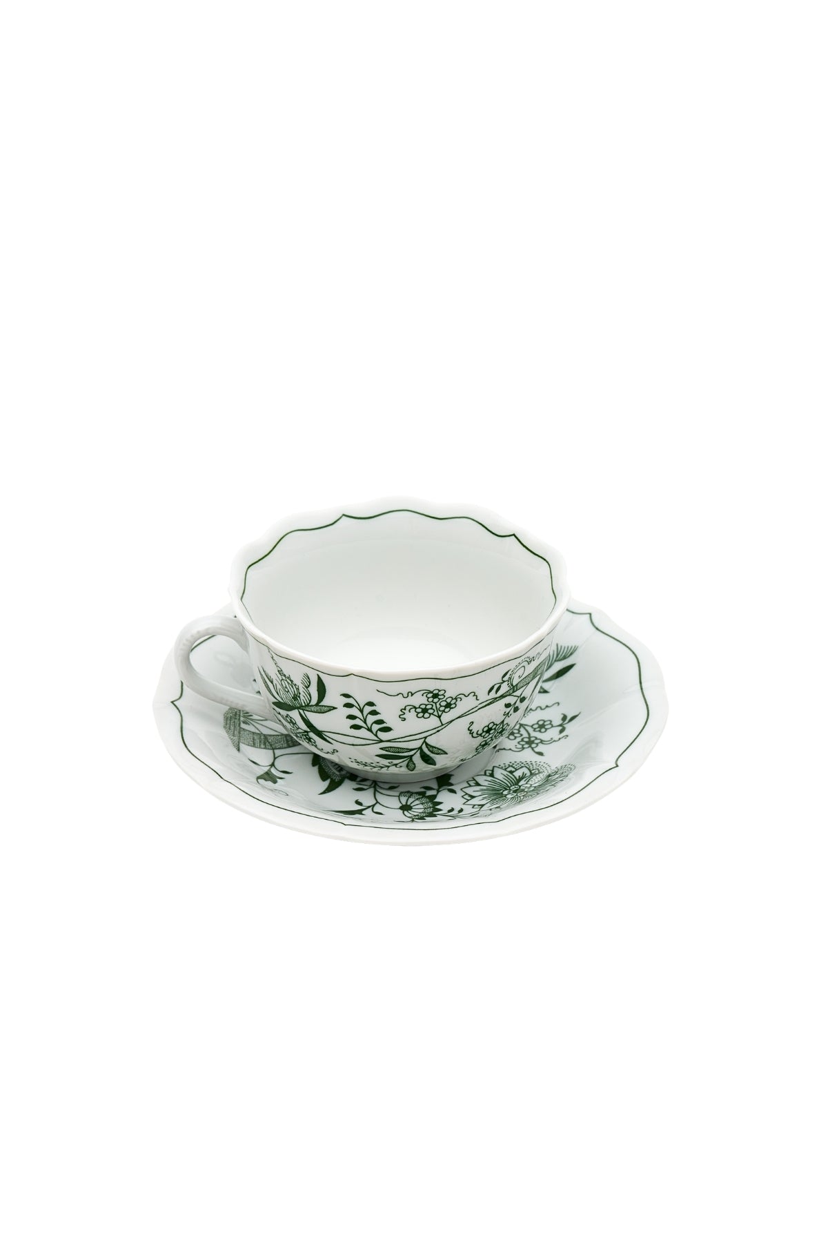 CESKY PORCELAN DUBİ 1860 Cibulak Fincan ve Fincan Tabağı Yeşil