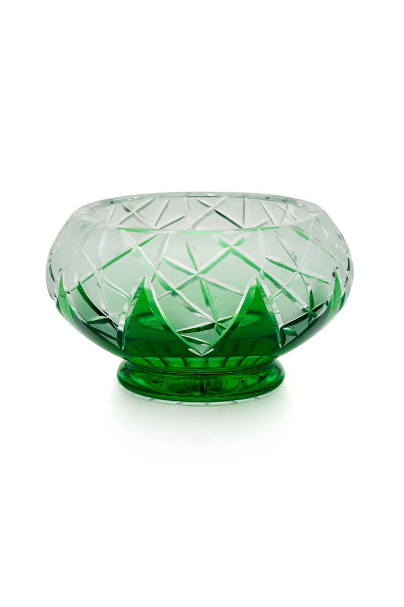 ELSA CRYSTAL Bohemia Lunaria Küçük Tabak Yeşil