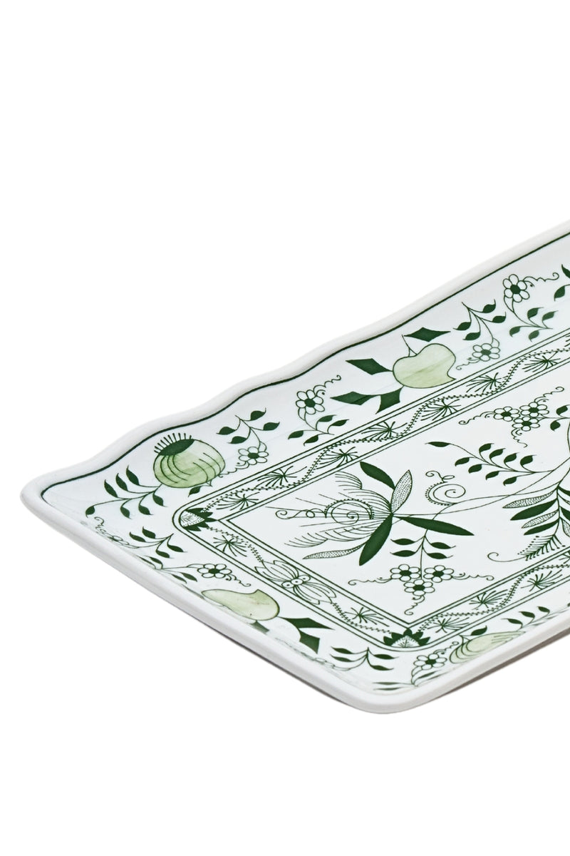 CESKY PORCELAN DUBİ 1860 Cibulak Kayık Tabak Yeşil