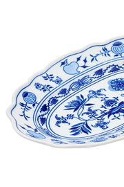 CESKY PORCELAN DUBİ 1860 Cibulak Oval Sunum Tabağı Mavi