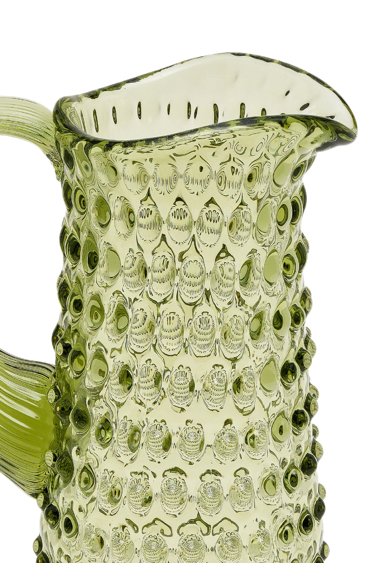 ELSA CRYSTAL Bohemia Lunaria Pitcher Green