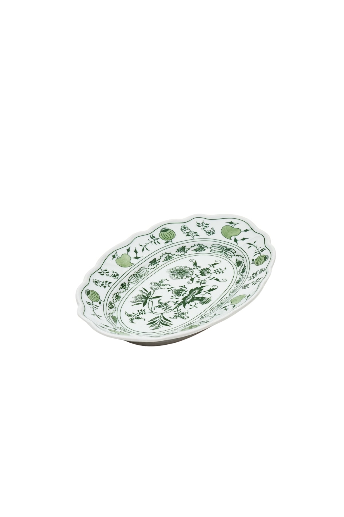 CESKY PORCELAN DUBİ 1860 Cibulak Oval Sunum Tabağı Yeşil