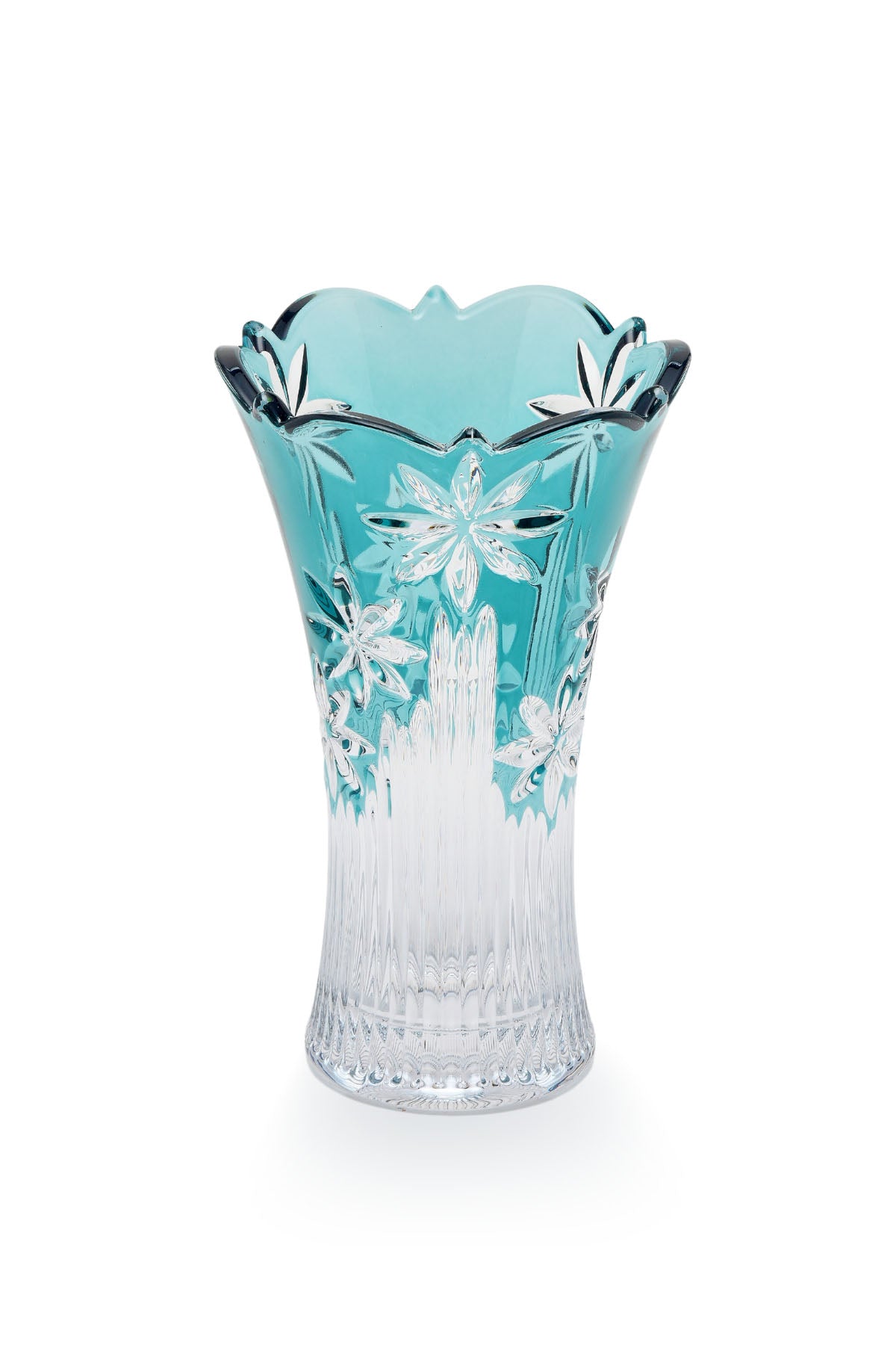 ELSA CRYSTAL Bohemia Maravelle Açık Ağız Büyük Vazo Azur