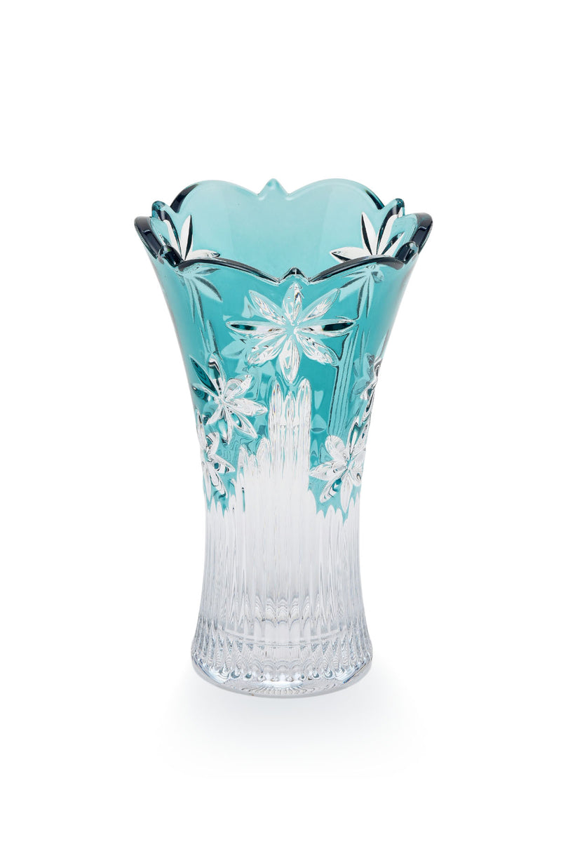 ELSA CRYSTAL Bohemia Maravelle Açık Ağız Büyük Vazo Azur