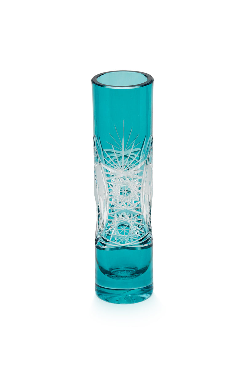 ELSA CRYSTAL Bohemia Lunaria Küçük Vazo Azur
