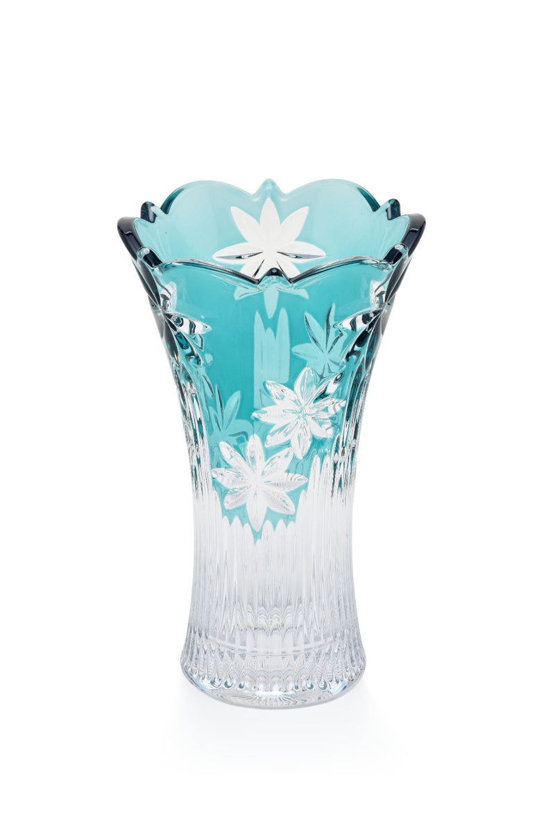 ELSA CRYSTAL Bohemia Maravelle Açık Ağız Büyük Vazo Azur