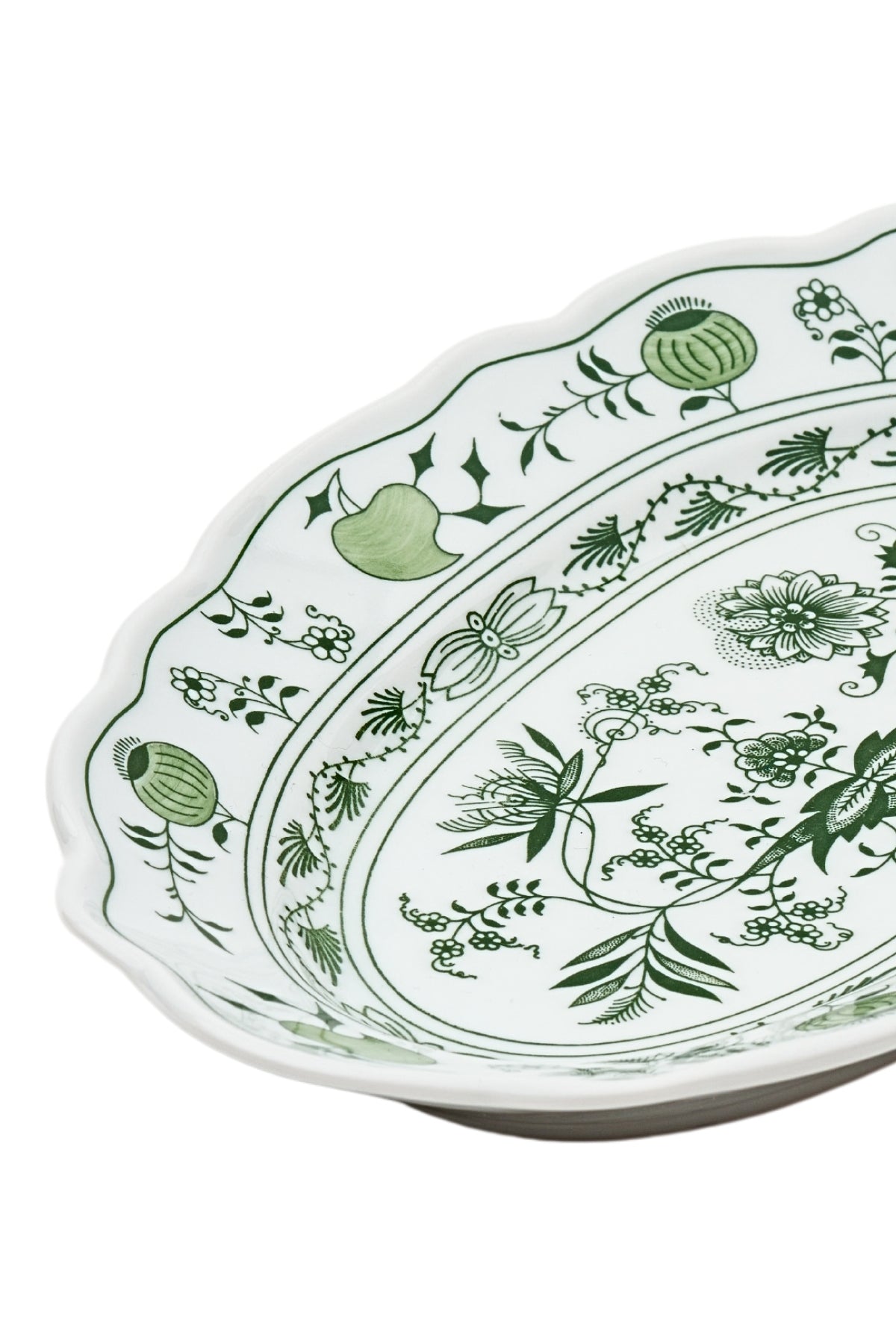 CESKY PORCELAN DUBİ 1860 Cibulak Oval Sunum Tabağı Yeşil