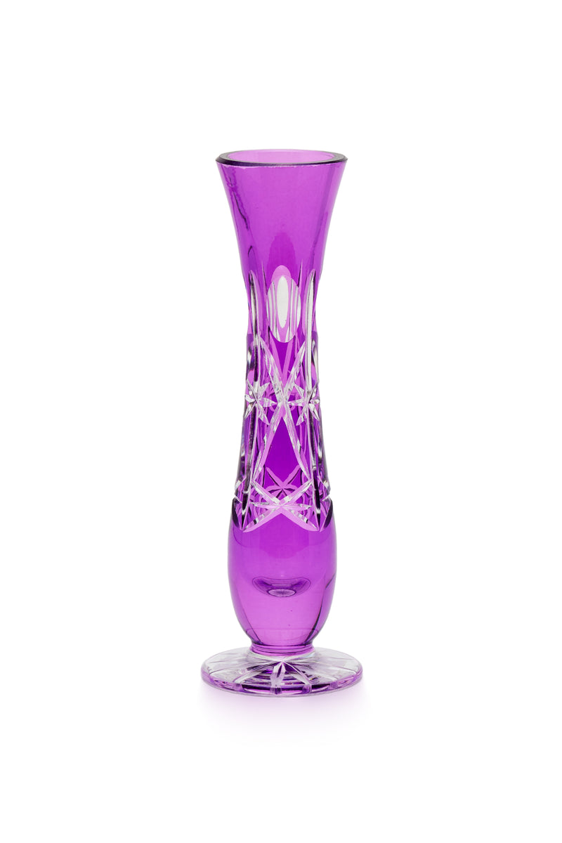 ELSA CRYSTAL Bohemia Lunaria Küçük Vazo Eflatun