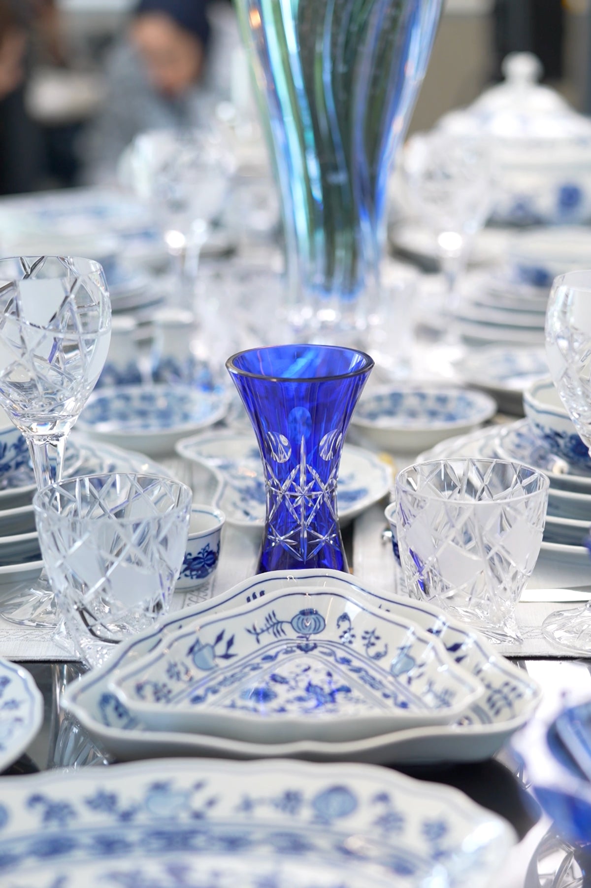 ELSA CRYSTAL Bohemia Lunaria Orta Vazo Mavi