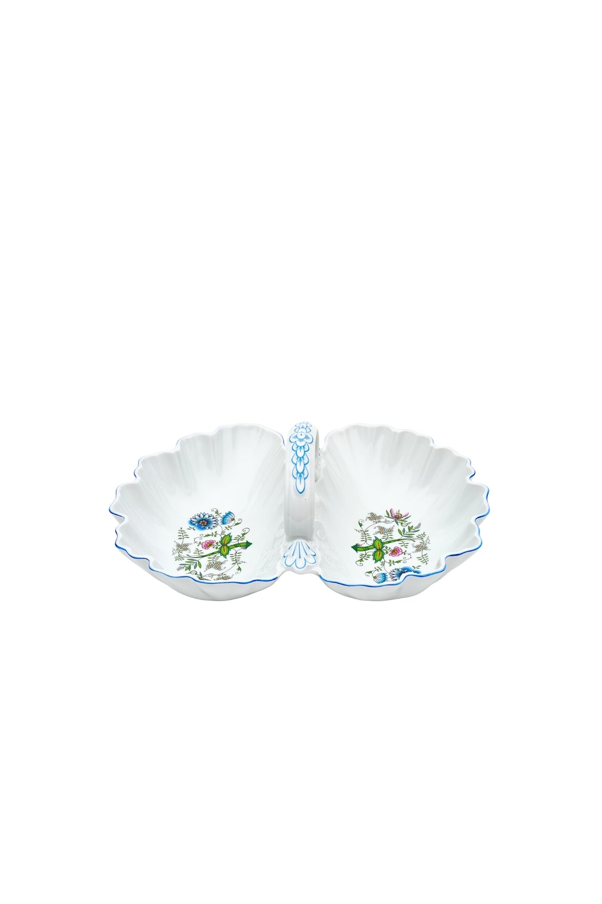 CESKY PORCELAN DUBİ 1860 Cibulak Birleşik 2 Bölümlü Ufak Tabak Renkli