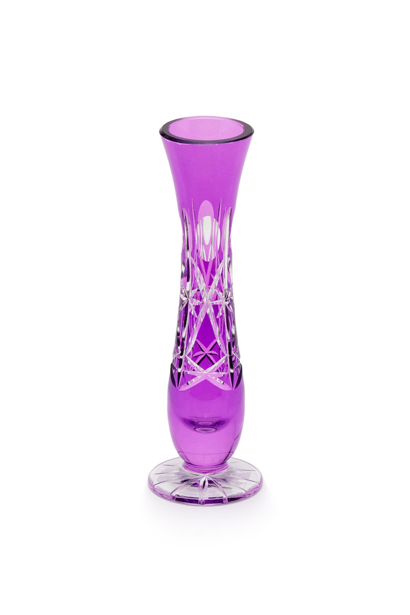 ELSA CRYSTAL Bohemia Lunaria Küçük Vazo Eflatun