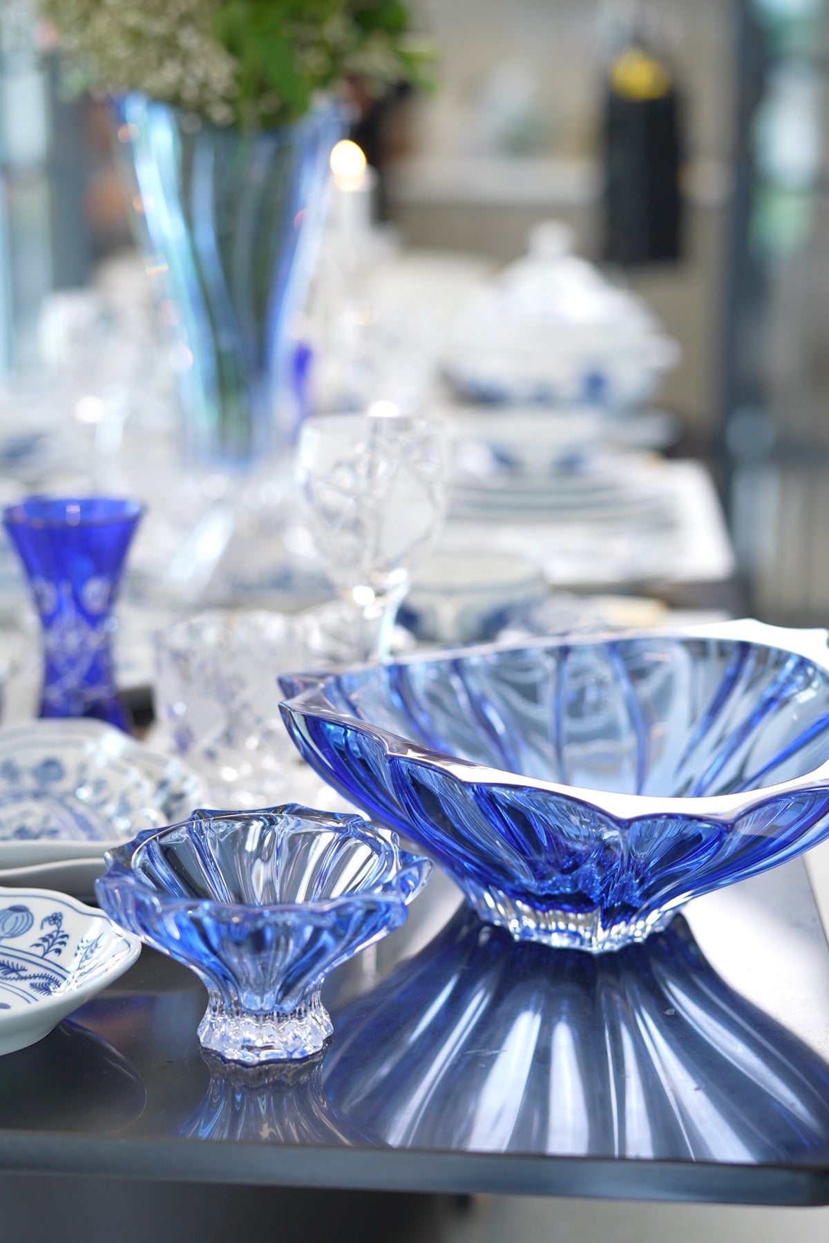 ELSA CRYSTAL Bohemia Lunaria Küçük Kase Mavi