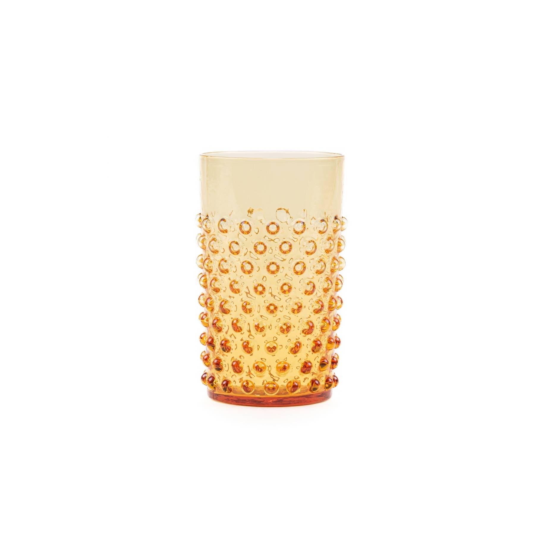 Elsa Crystal Bubble Hobnail Tumbler, Bardak, Amber, 250 ml