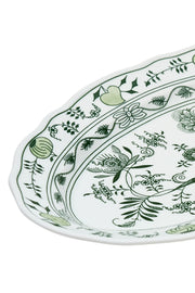 CESKY PORCELAN DUBİ 1860 Cibulak Oval Sunum Tabağı Yeşil