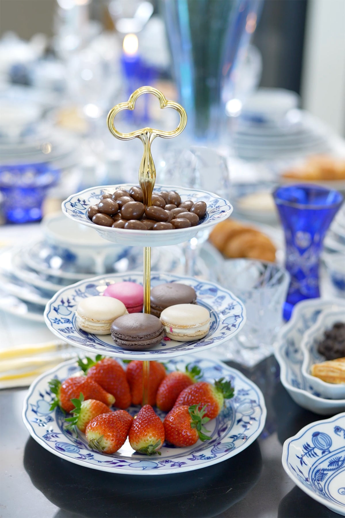 CESKY PORCELAN DUBİ 1860 Cibulak 3 Katlı Sunum Tabağı Yeşil