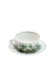 CESKY PORCELAN DUBİ 1860 Cibulak Fincan ve Fincan Tabağı Yeşil
