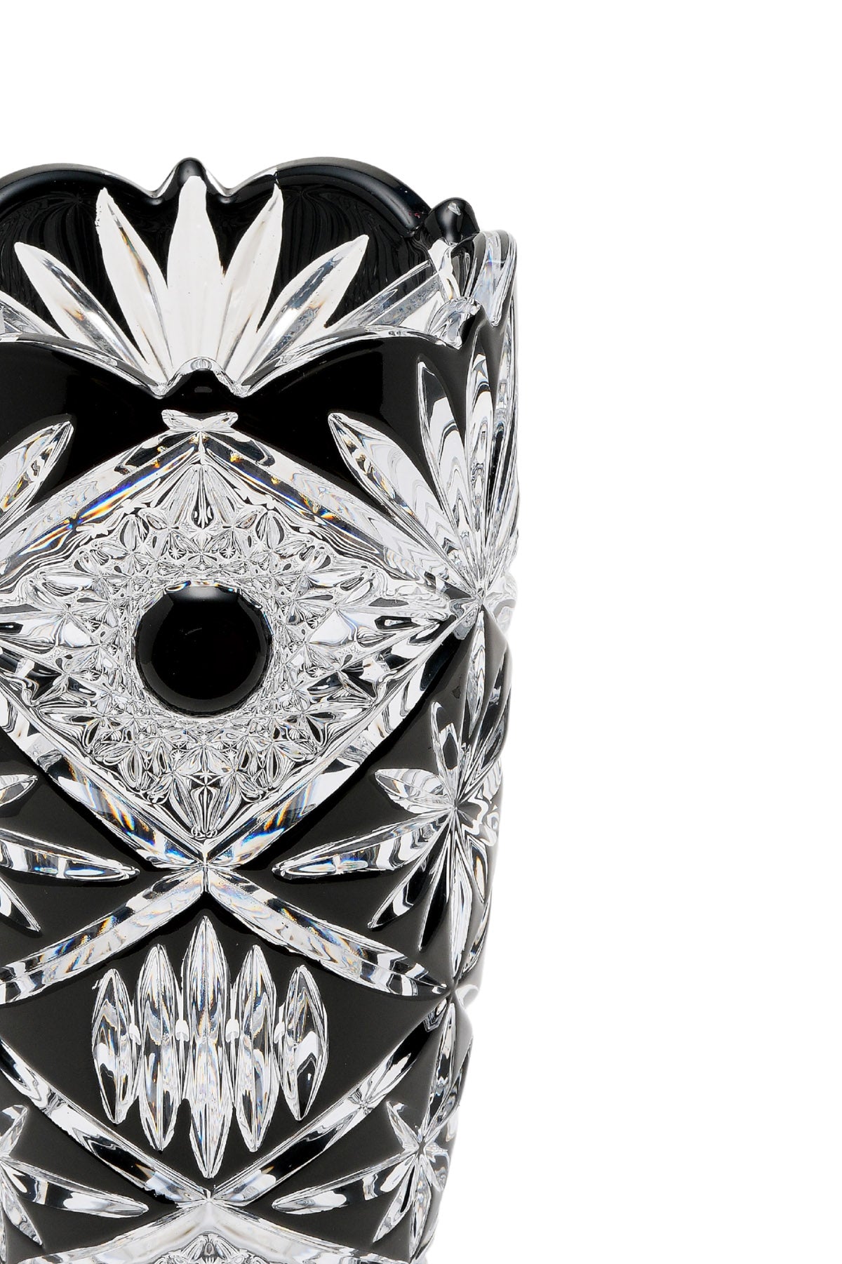 ELSA CRYSTAL Bohemia Maravelle Açık Ağız Küçük Vazo Siyah