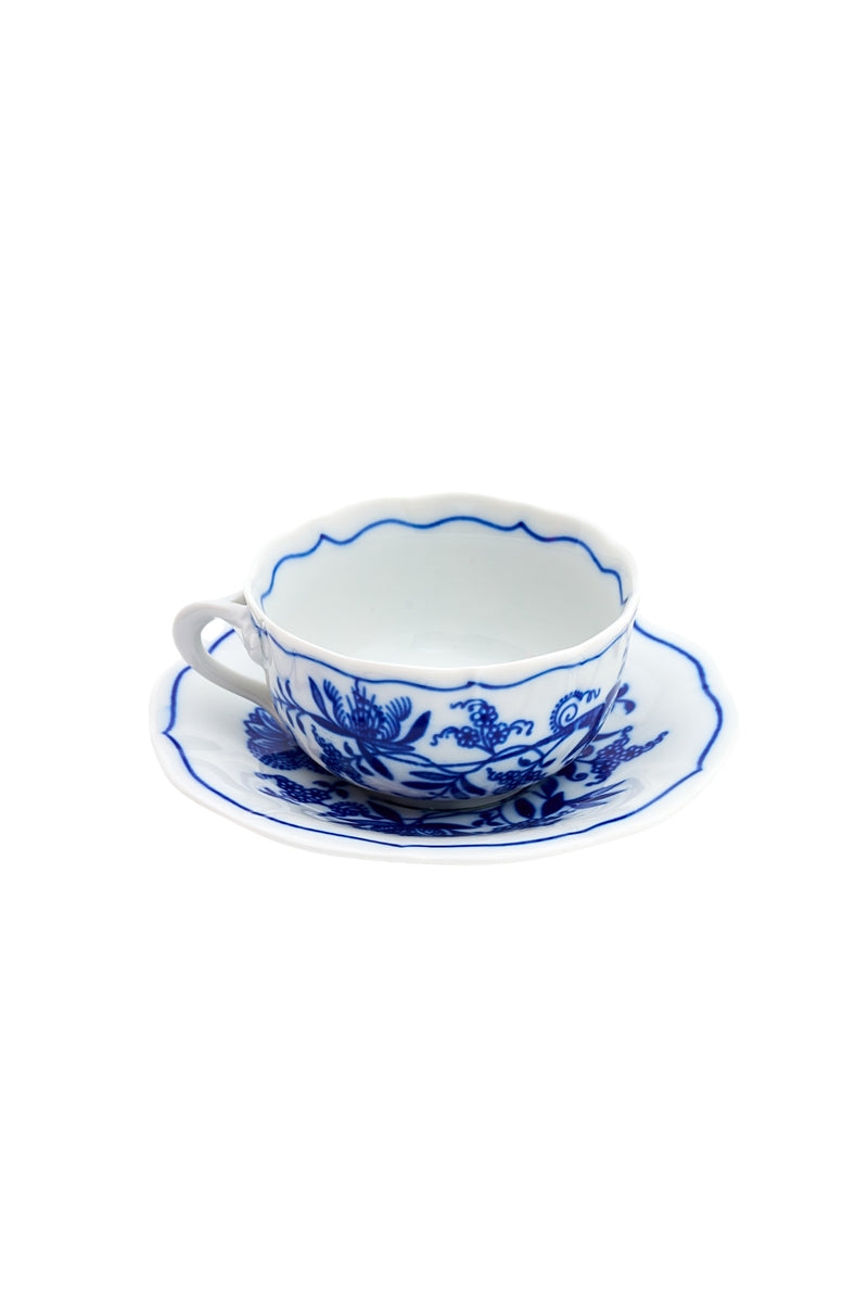 CESKY PORCELAN DUBİ 1860 Cibulak Fincan ve Fincan Tabağı Mavi