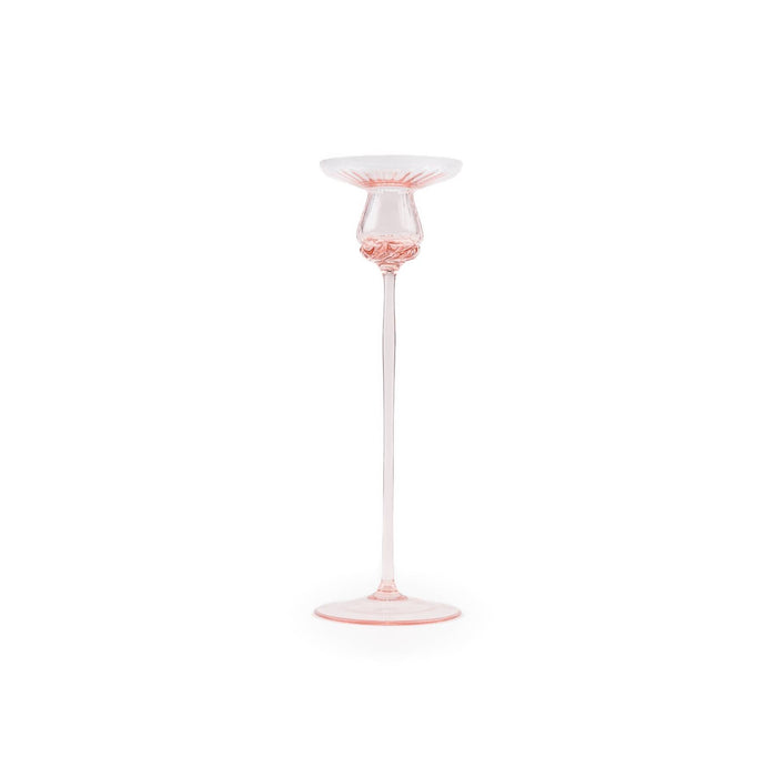 Elsa Crystal Bubble Tulip Candle Holder, Striped Candle Holder, Rosa, 30 cm