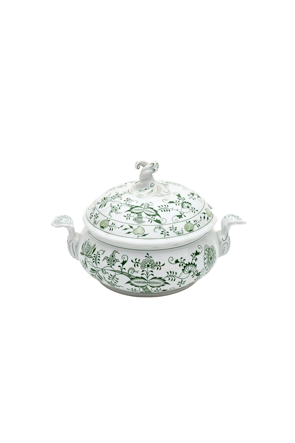 CESKY PORCELAN DUBI 1860 Cibulak Round Soup Pot Green